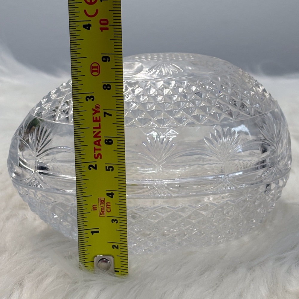 Avon Clear EGG  Glass Covered Trinket Dish - Picture 7 of 8